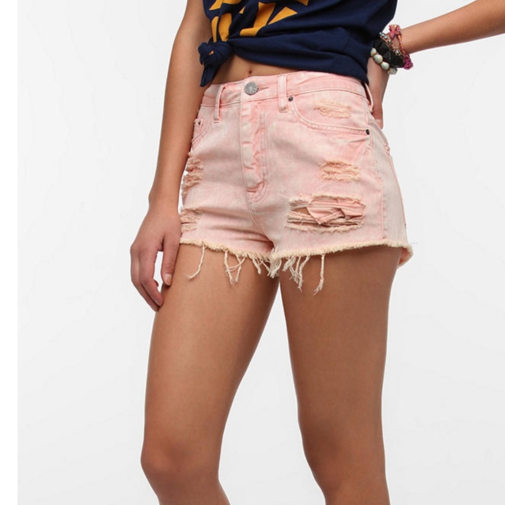 URBAN OUTFITTERS Pink Dree High Rise Cheeky Shorts